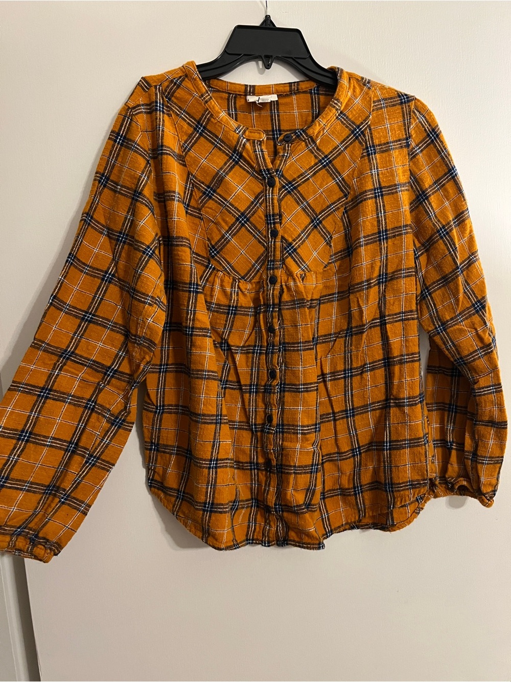 St. John's Bay Mustard Yellow Plaid Button-Down Shirt